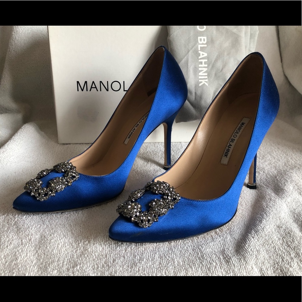 Manolo blahnik Hangisi blue size 38